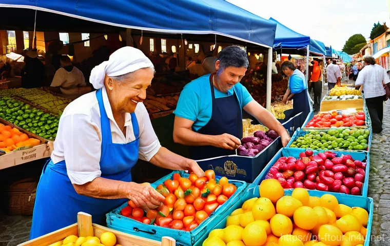 농촌관광지도사와 지역관광 발전 - **A Genuine Cultural Exchange in a Portuguese Village**
    A sunny, vibrant scene in a charming, tr...