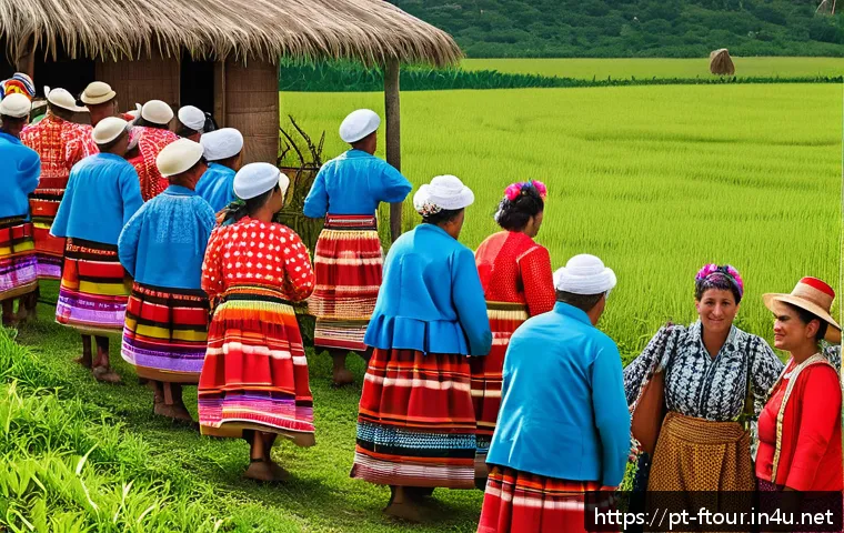 농촌관광지도사 직무 경험담 - A vibrant rural festival scene in a Brazilian countryside village, featuring local families dressed ...